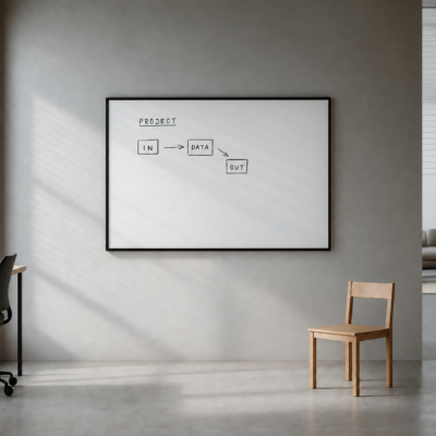 Biala tablica szklana magnetyczna Office Pro Aluminium Frame w spokojnym wnetrzu